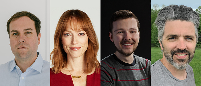 Headshots of Andrew Russell, Carolyn Jarvis, Michael Wrobel, Kenneth Jackson