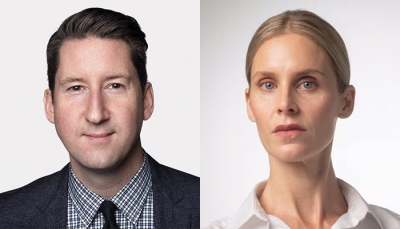 Headshots of Grant Robertson and Kathryn Blaze Baum