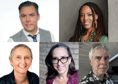 Headshots for Robert Cribb, Wendy-Ann Clarke, Susanne Reber, Laurie Few, Bruce Edwards